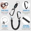 Magnetic Net Release Holder With Coiled Lanyard Fly Fishing Tools Strong Magnet Carabine Fast Buckle Anti-Drop Rope Accessories