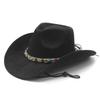 JYL TS DIY Windproof Cowboy Hat Unisex Suede Curved Brim Western Felt Hat