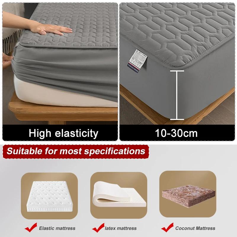 Funda Protectora de Colchón Impermeable Segura Suave Cómoda Transpirable Estampada Ropa de Cama Cubre Colchón Ajustable Lavable a Máquina