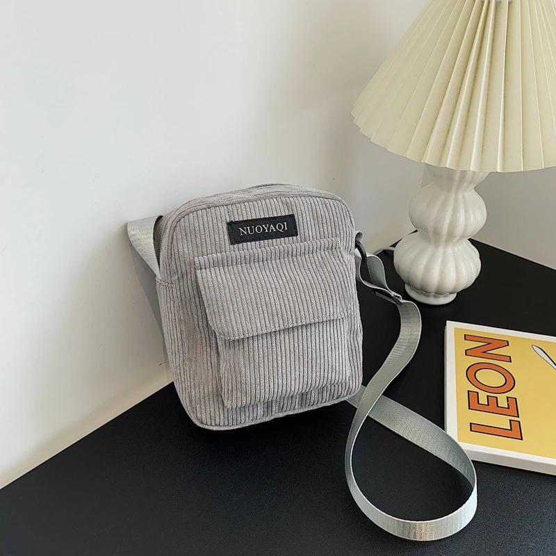 Fashion Women Corduroy Crossbody Messenger Bag Shoulder Bags Ladies Casual Handbag for Women
