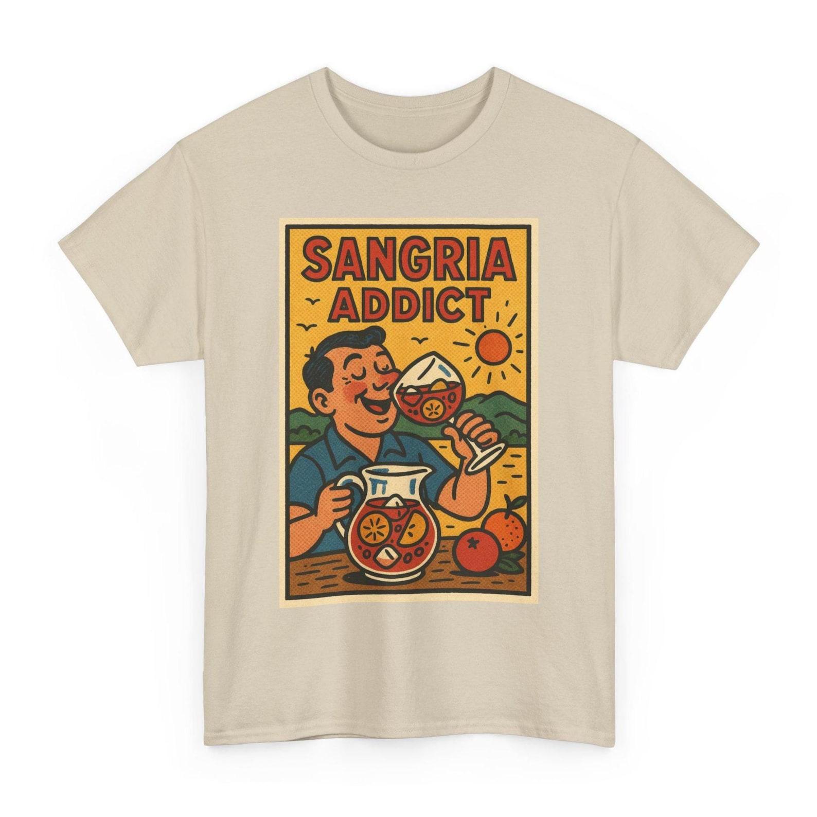 Sangria Addict Retro Comic T-Shirt: Unisex Summer Cocktail Tee S