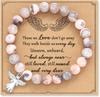 Regalo di Condoglianze per la Perdita di Cari, Braccialetti in Pietra Naturale Curativa Rodocrosite Regali Commemorativi per il Lutto per Donne/Ragazze