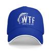 WTF Wheres The Fish Funny Fishing Sandwich Baseball Cap Retro FisherUnisex Unisex Style Adjustable Headwear Sports Workouts Hat