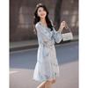 Demana Autumn French Style Printed Chiffon Dress