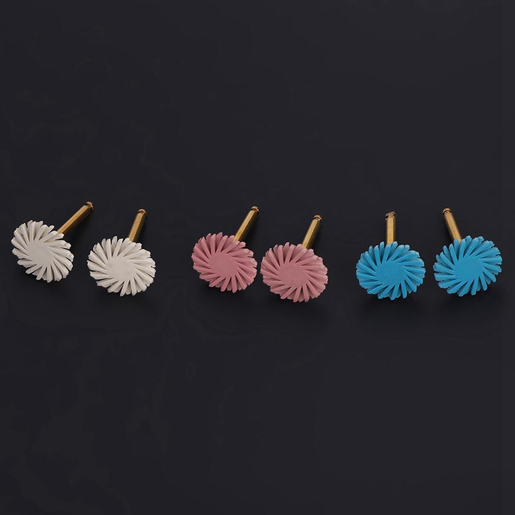 6pcs/set 3 Colors Mixed Dental Composite Resin Polishing Disc Kit Spiral Brush Burs