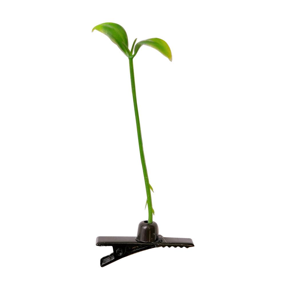 7 funny green grass hair clip bean sprout head long grass small hair clip head small clip selling cute top clip