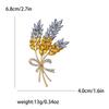 Trendy Rhinestone Wheat Ear Brooches for Women Ukrainian Wheats Pins Enamel Plant Badges Office Party Friend Gifts Accessories