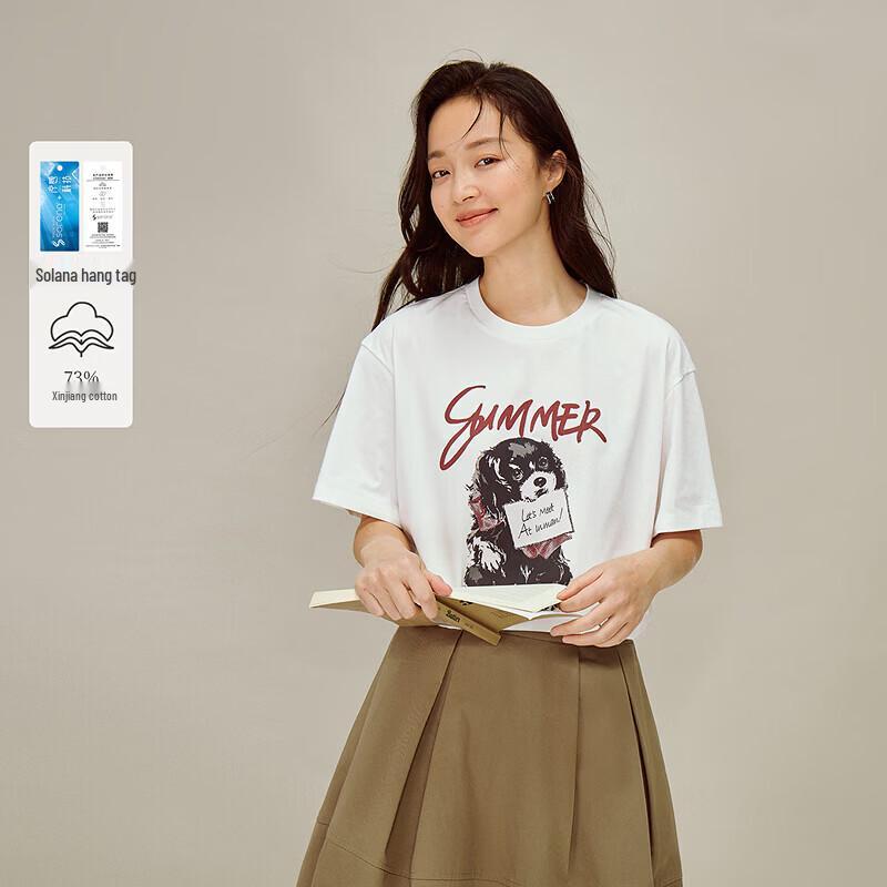 INMAN Women s Puppy Print Short Sleeve T-Shirt M