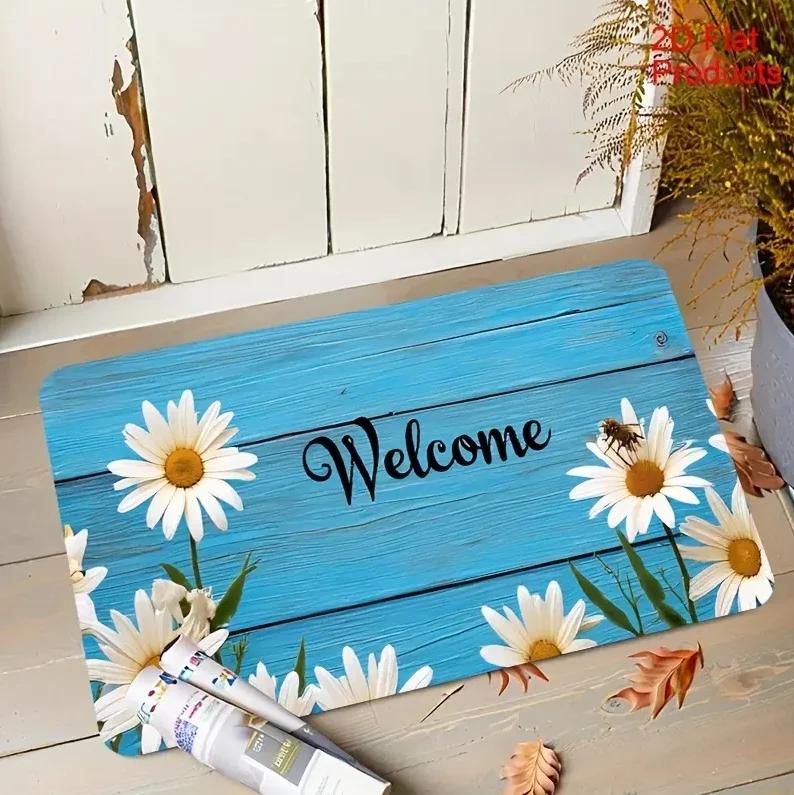Floral Pattern Entrance Pad Very Suitable Home Living Rooms Bedrooms Bathrooms Kitchens Absorbent Pad Entrance Pad Decorative