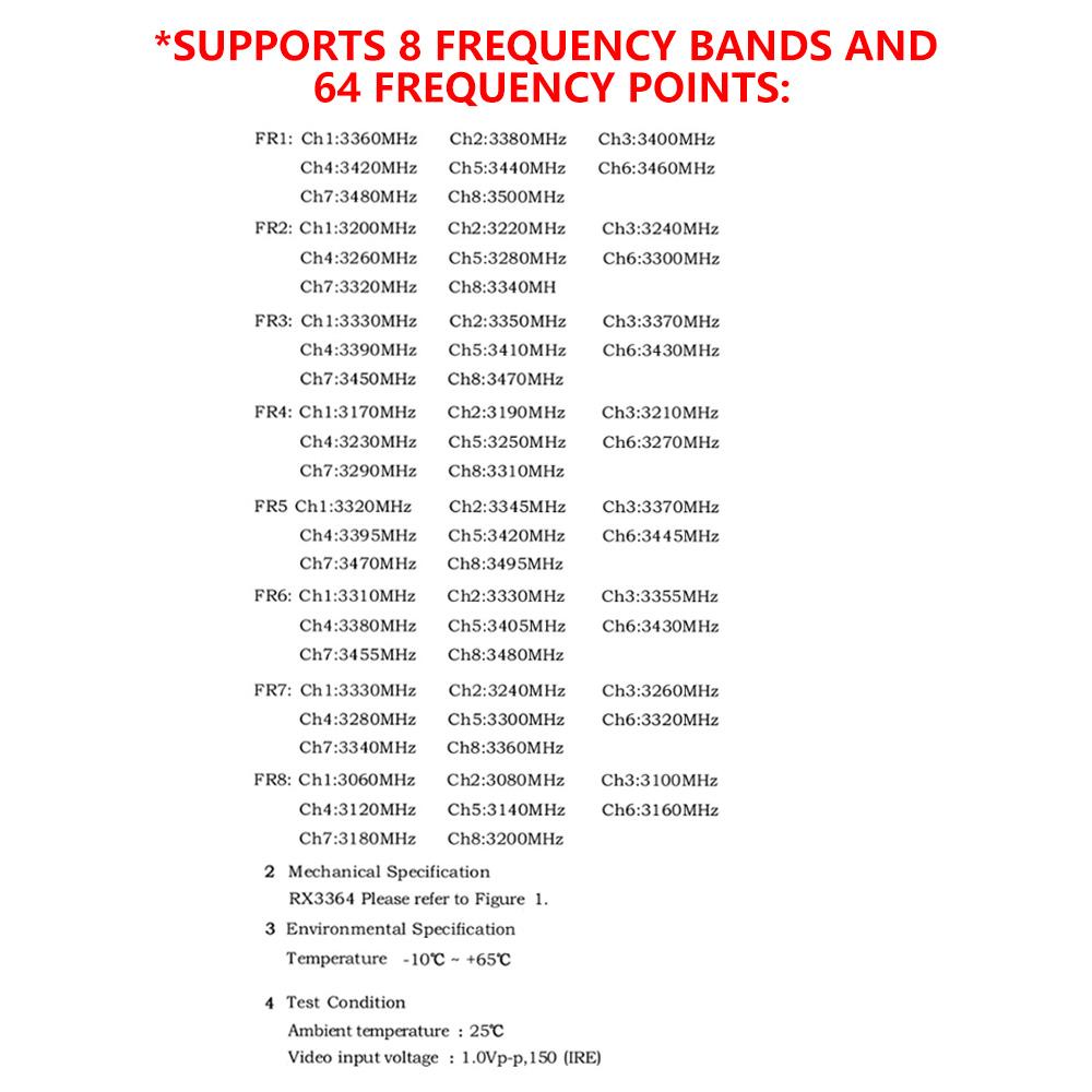 RX3364 3.3G Wireless FPV Image Transmission Module Wireless Analogue Audio Video Reception Module Stable Clear Image Transmitter