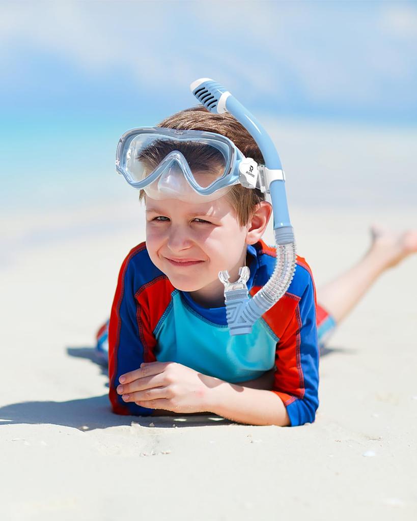 RIOROO Šnorchl Plavání Podvodní Šnorchl Suchý Šnorchlování Tvrzené Široké Zorné pole Snadné UV Vhodné pro a Věky Zahrnuje Japonské Instrukce Dětský