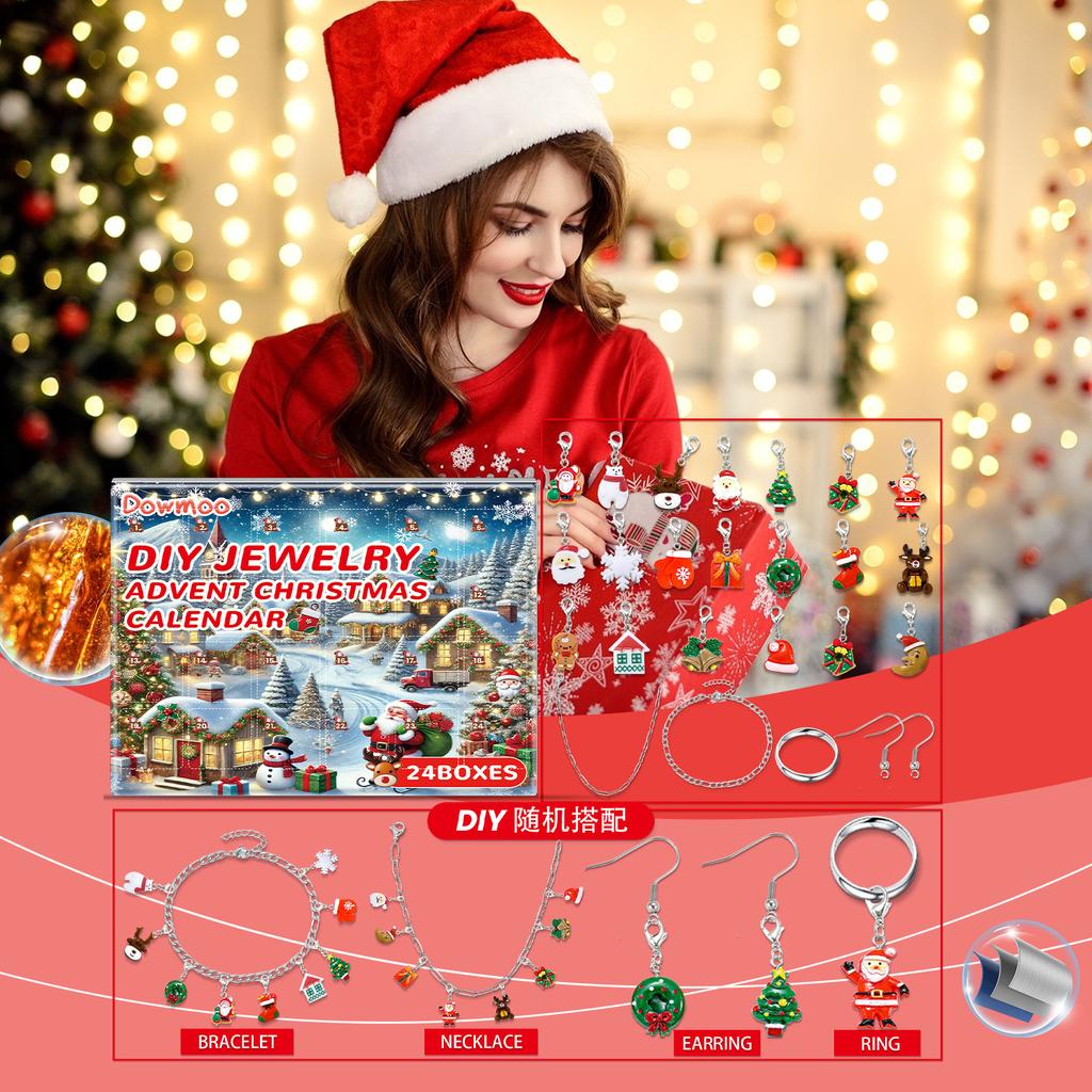 DOWMOO Creative DIY Christmas Jewelry Blind Box Kit Christmas Small Gift Set Blind Box Kit