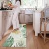 1Pcs Anti Fatigue Kitchen Rugs, Green Leaf Print Waterproof Non-Slip Thick Cushioned Kitchen Mat Heavy Duty Comfort Standing Mat for Kitchen