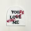 Winter Knitted Hat for Teen Windproof Hat with Jacquard Letter Skiing Riding Hat