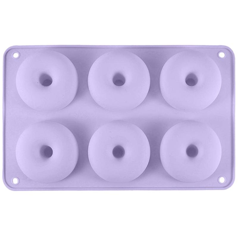 6 Cavity Dessert Cake Silicone Molds Doughnuts Baking Pans NonStick Heat Resistant Kitchen Baking Biscuits Molds Easy To Clean