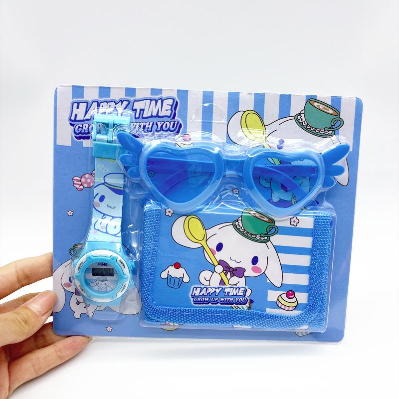 

Children s Cartoon Electronic Watch Glasses Wallet Watch Set Kindergarten Children s Gifts Prizes Toy Watch set