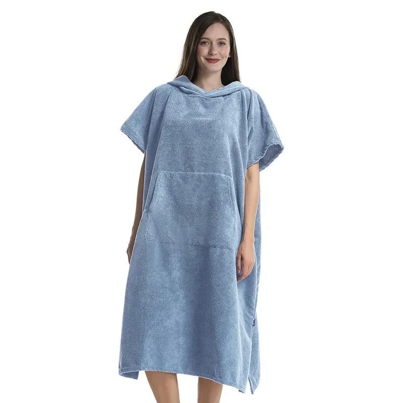 Adult Quick-Dry Surf Poncho Towel Hoodie Microfiber Beach Robe Changing Poncho Swim Towel for Beach