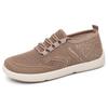 Shoes women's new flying woven casual shoes lightweight breathable single shoes 2025 soft sole comfortable simple lace-up mesh shoes