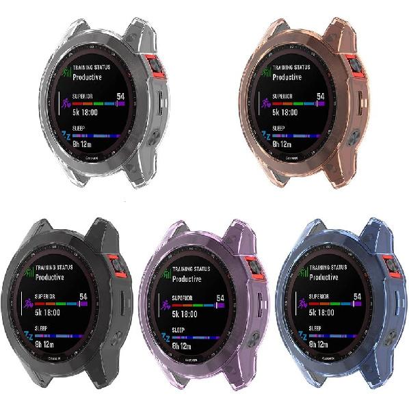 REYDA 2 Pack Watch Case Compatible for Garmin Epix 2, Ultra-Thin Soft TPU Silicone Edge Bumper Case Impact Resistant Shockproof Frame Shell