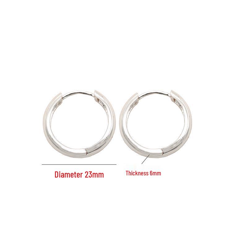 Orecchini a cerchio rotondi lisci placcati in oro 14k - Gioielli di moda eleganti e leggeri di lusso per le donne