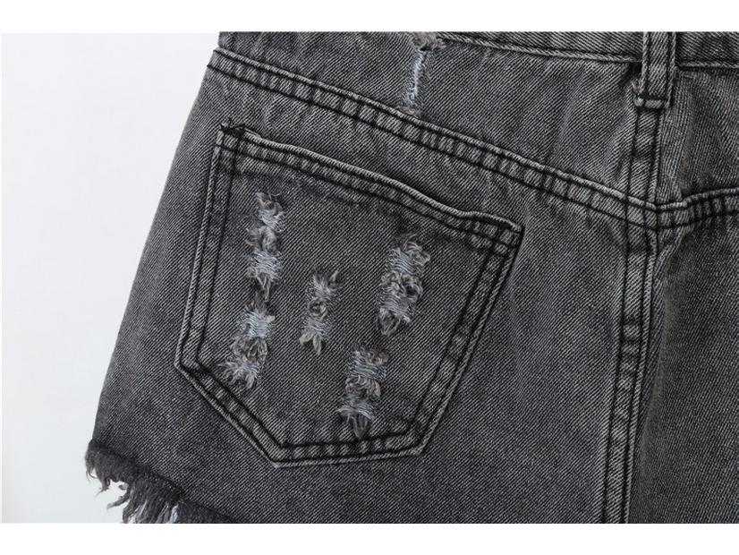 Summer Korean Style High-Waisted Ripped Wide-Leg Denim Shorts for Women - Plus Size, Slimming A-Line Hot Pants