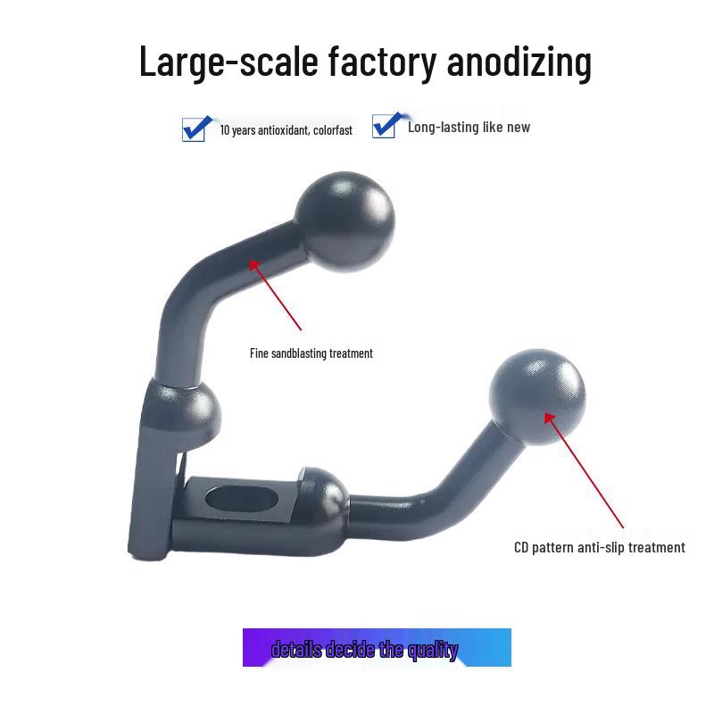 Aluminum Alloy Bent Ball Head Phone Holder for Motorcycle Rearview Mirror