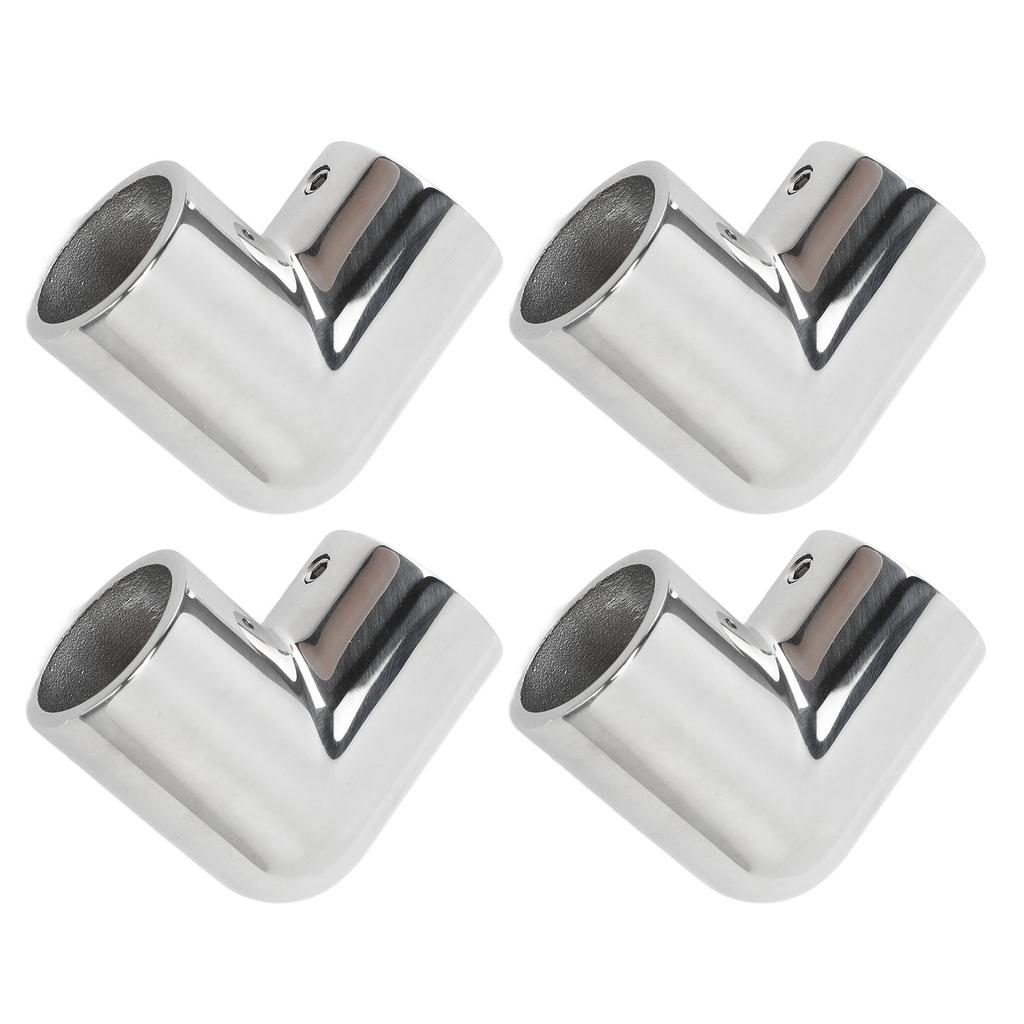 4PCS 2 Way 90 Degree Boat Hand Rail Fitting 25mm ID 316 Stainless Steel Elbow Pipe Joint Connector for Ship Yacht