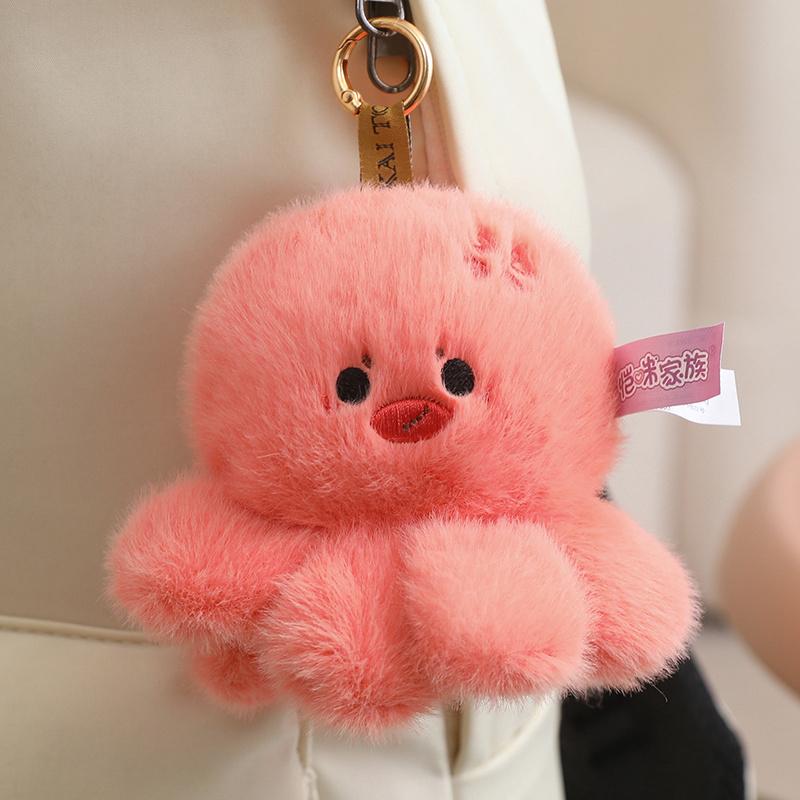 10CM Cute Octopus Plush Pendant Toys Soft Stuffed Sea Animal Doll Kawaii Octopus Keychain Bag Decoration Small Holiday Gifts