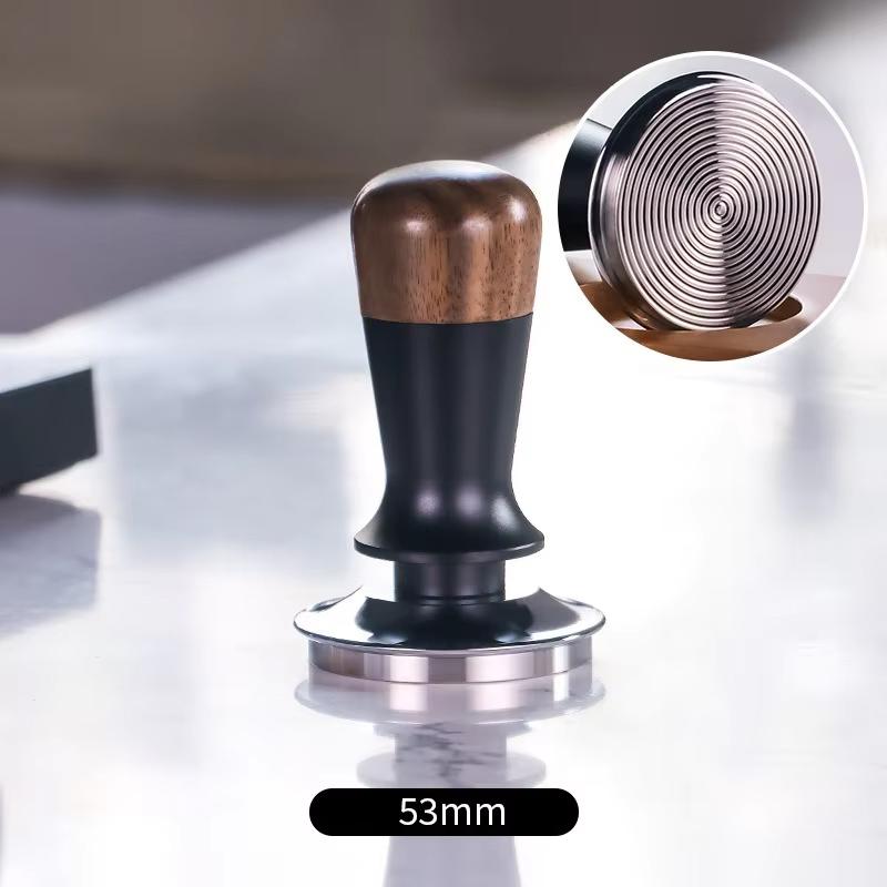 51/53/58MM Walnut Wood Espresso Tamper Manual Press Coffee Tamper Constant Pressure Coffee Hammer Home Cafe Accessories Tools