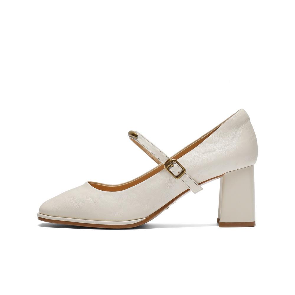Belle Retro Fashion Mary Jane Shoes Women's 2025 Autumn New Leather Coarse Heel Tall Single Shoes