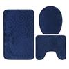 3 PCS Polyester Fiber Bathroom Mat Set Memory Foam Non-Slip Bath Rug Set Absorbent Colorful Bathroom Floor Mat