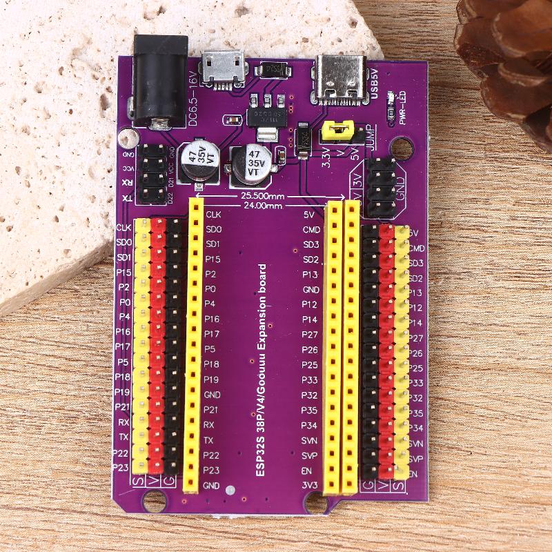 Esp32/Esp32-S Development Extension Board 38-Pin With Triple Power Input (Type-C/Micro Usb/Dc) For Stable Diy Applications