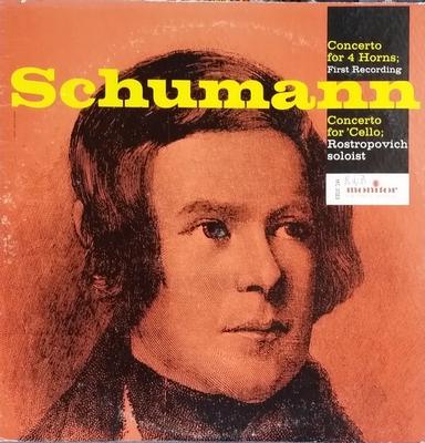 LP Record ROBERT SCHUMANN, MSTISLAV ROSTROPOV - Concerto For 4 Horns, Concerto For  MC2023 Monitor Records 1958 US Classical Used