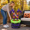 Multi-functional Drink Bucket Halloween Inflatable Ice Bucket, Witch Legs Beverage Tub, Purple Orange Cooler for Party Decor, Outdoor Gathering