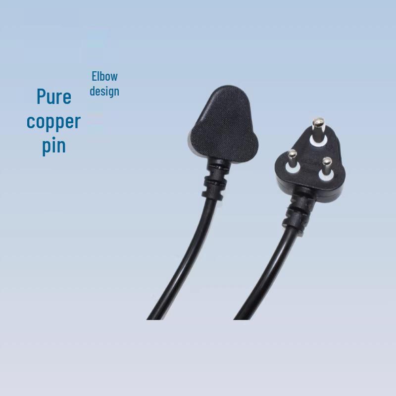 

South African 1.8m Pure Copper 3-Core Power Cord with Plug, 0.75mm², Single/Double Head Small South Africa bare wire, 1.8m, 0.75 sq mm