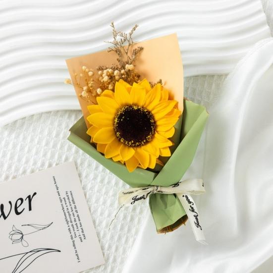 2 Pcs Mini Sunflower Bouquet Scented Artificial Soap Flower Birthday Valentine's Day Gifts