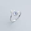 Korean Style Mermaid Tears Moonstone Zircon Ring – Women's Fashionable Inlaid Diamond Design