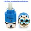 Ceramic Valve Cartridge 35mm 40mm Flat Base High Foot – Hot Cold Mixer Cartridge Replacement for Kitchen Faucet Basin Shower