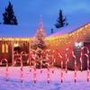 Solar Christmas Candy Cane Lights Outdoor Waterproof Christmas Day Light Pathway Marker Candy Lights Garden Passage Decoration
