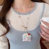 Flower Korean Beaded Necklace Jewelry Clavicle Necklace Pink Blue Bohemian Choker  Women
