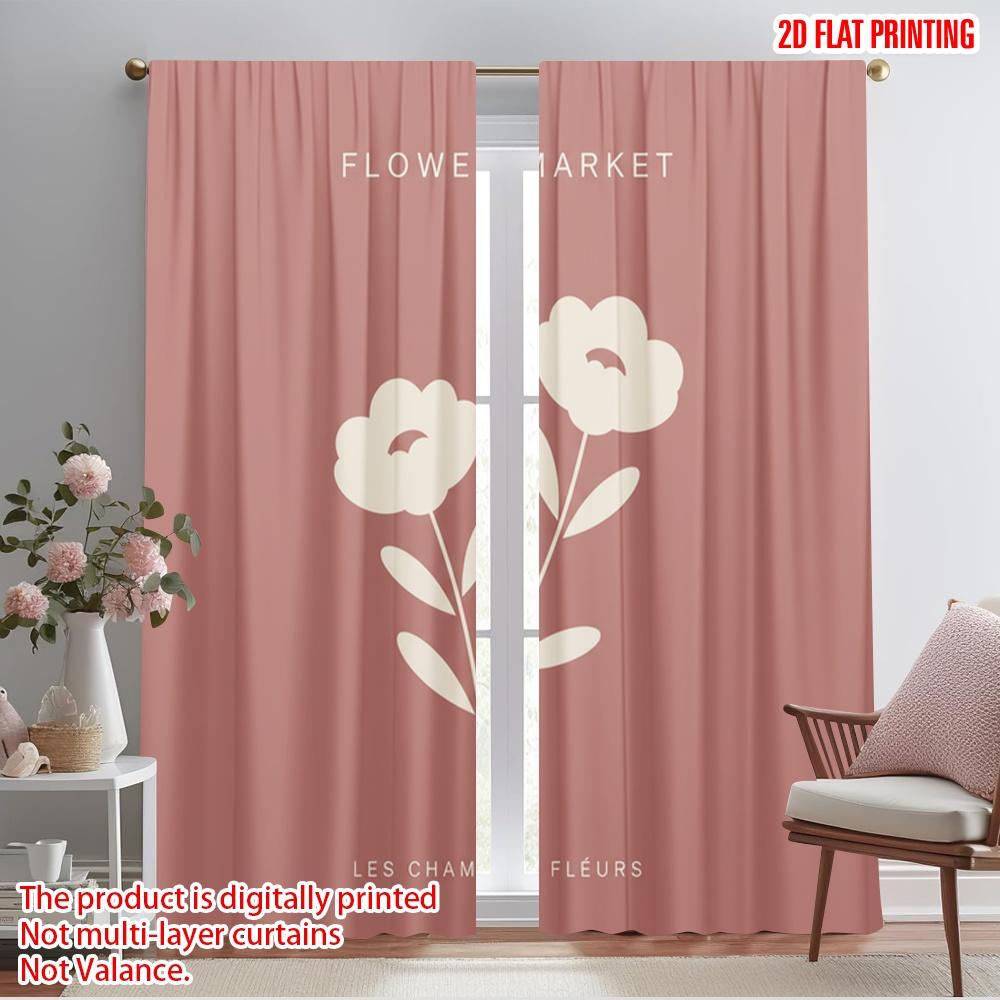 2pcs 2D flat printing Drapes Flower Market Fleurs Polyester Without Electricity Birthday Party Perfect for Holiday Party General
