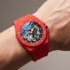 New Hollow Out Fully Automatic Movement Mechanical Watch for Men ONOLA Fashion Multi-color Silicone Tape Waterproof Watch Reloj