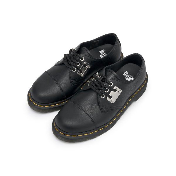 Dr. Martens Leather Round Toe Lace-Up Comfortable Durable Low-Top Casual Shoes Unisex Casual Shoes Black 31684001
