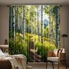 2pcs Breathtaking Aspen Forest Printed Curtains, Designed for Light Filtering, Quality Material, Ideal for Nature Lover Home Win