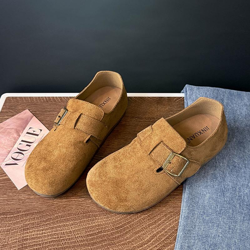 Soft leather thick sole. Inner heightening shoes New Mori retro ugly cute soft sole all-inclusive Boken single