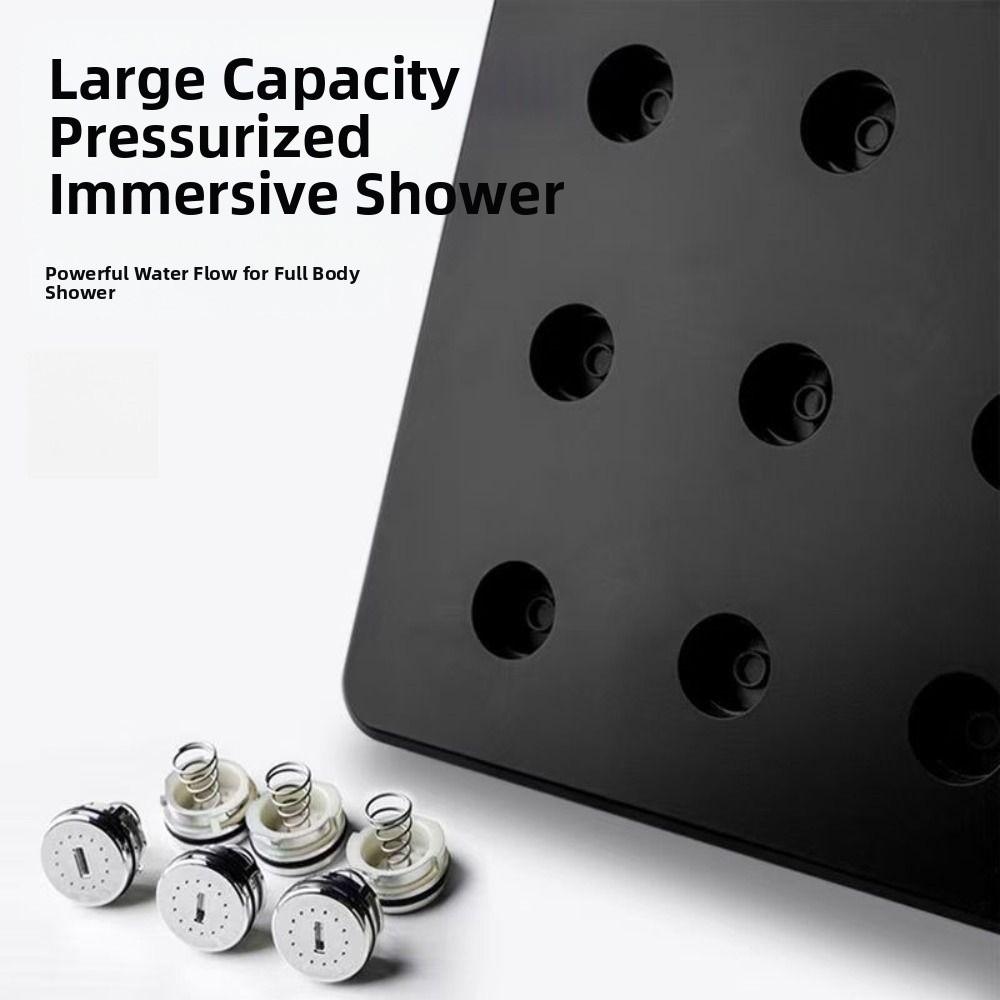 Large Panel Bath Shower Head High Pressure 360° Rotating Pressurized Shower Head Water Saving Detachable Top Spray Shower Head