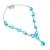 Natural Swiss Blue Topaz Gemstone 925 Sterling Silver Jewelry Necklace 18" ASN-6036