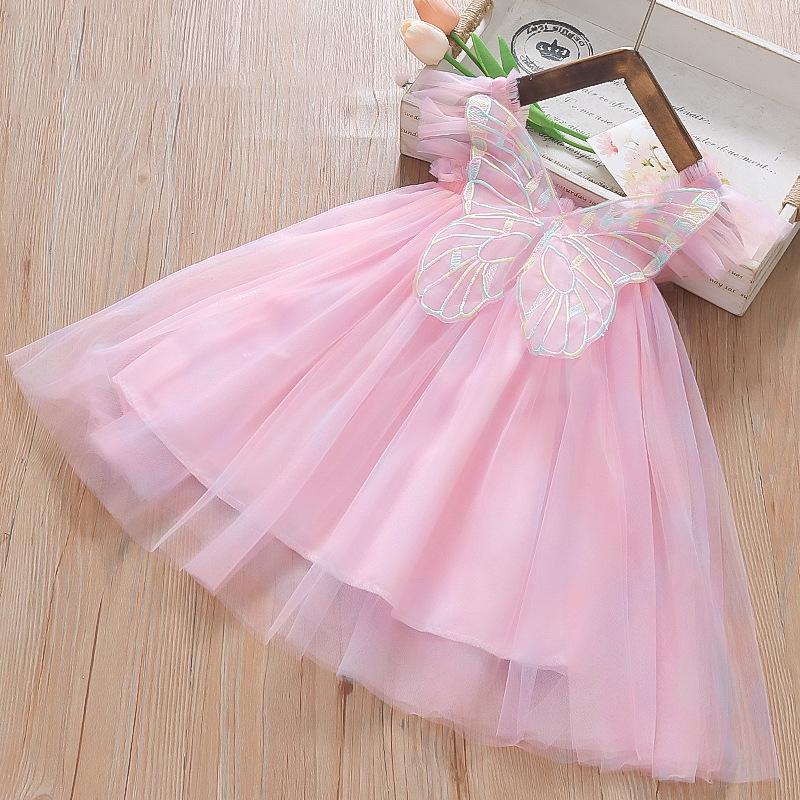 Rainbow Fairy Princess Dress with Puff Skirt and Spaghetti Straps