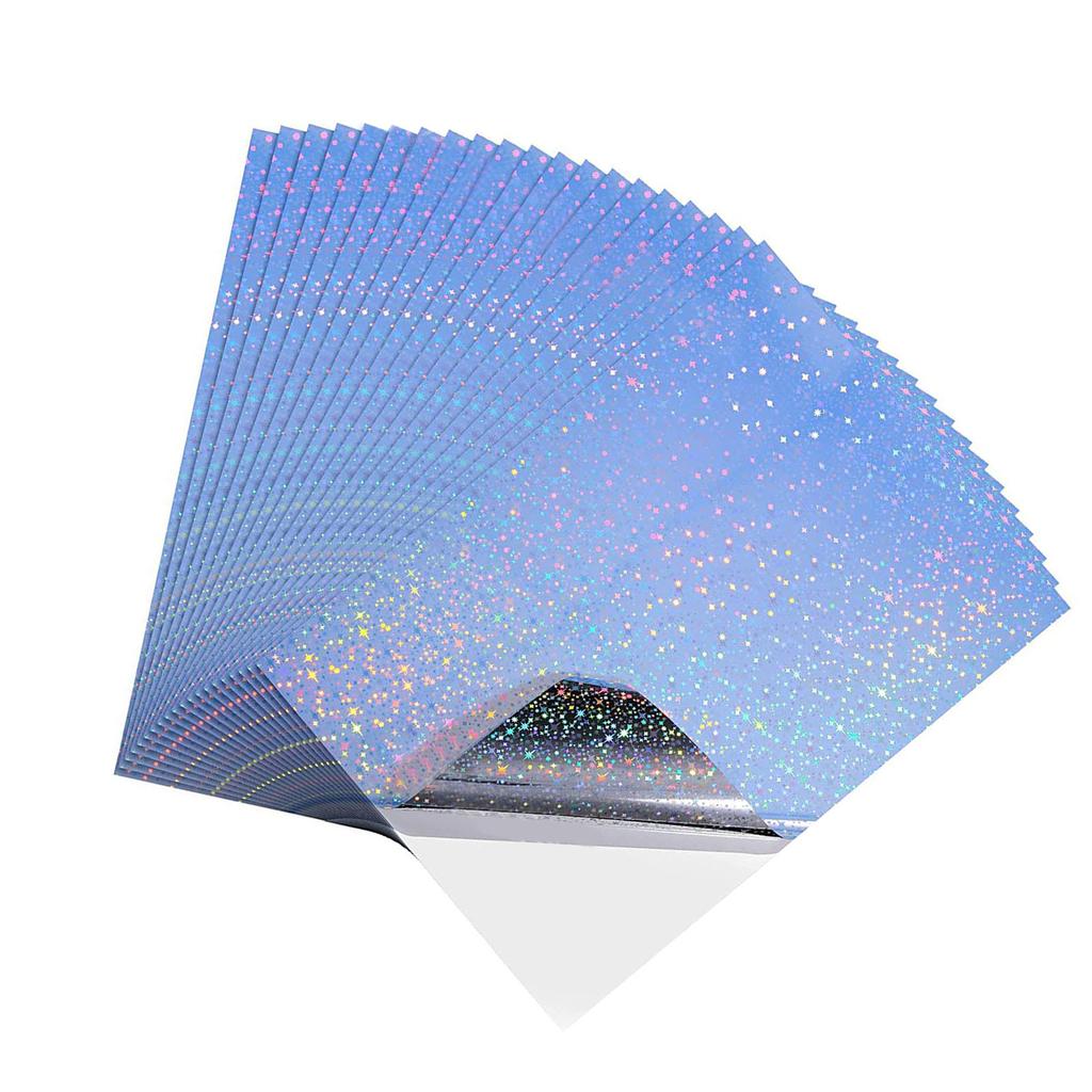 20 Sheets Printable Sticker Paper Waterproof Drying Quickly Holographic Sticker Paper for Inkjet Printers Copiers