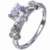 Adjustable S925 Silver Overlapping Ring for Moissanite, Diamond Style, Birthday Gift